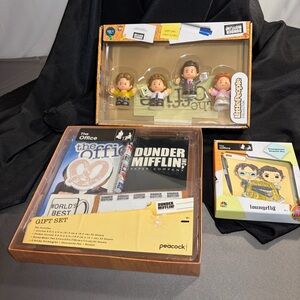 The Office bundle gift set with 4 little people collector enamel pin journal set